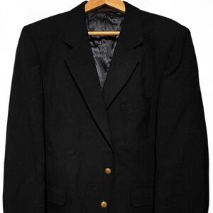 Vintage Boston Traders Dark Jacket with Padded Shoulders